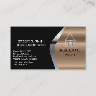 Black Metallic Real Anwesen Agent Visitenkarte