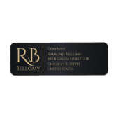Black Metallic Return Address Label (Vorne)