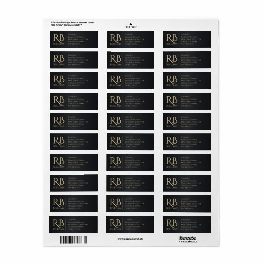 Black Metallic Return Address Label (Vorne)