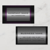 Black Metallic Silver Gray Steel Metal Look #24 Visitenkarte (Vorne/Hinten)