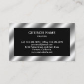 Black Metallic Steel Jesus Christ Cross Pastor Visitenkarte (Rückseite)