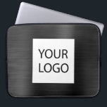 Black Metallic - Werbung für benutzerdefinierte Lo Laptopschutzhülle<br><div class="desc">Moderne Black Imitats Metallic Stainless Elegant Ihre individuelle Logo-Werbeaktion Laptop-Bag oder Sleeve Werbe-Fall (Promo). Dieses klassische berufliche Business-Computergehäuse kann so angepasst werden,  dass es Ihr Firmenlogo oder Ihr Firmenlogo enthält.</div>