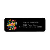 Black Mexican Bright Floral Fiesta Adresse (Vorne)