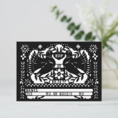 Black Mexican Fantail Doves Papado Picado RSVP Karte (Stehend Vorderseite)