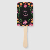 Black Mexican Floral Fiesta Wedding Program Fächer (Vorderseite)