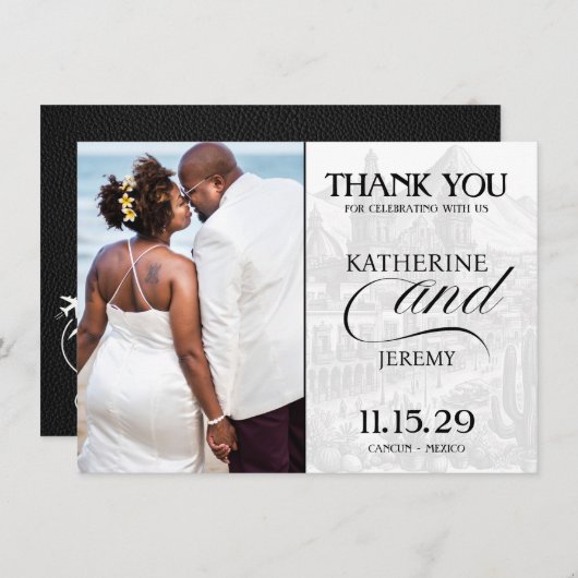 Black Mexico Pass Dankeskarte (Vorne/Hinten)