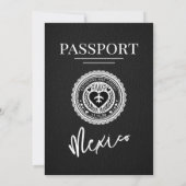 Black Mexico Passport Hochzeit Einladung (Rückseite)