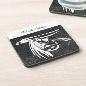 "Black Midge" Trout Nassflieger Untersetzer (Linke Seite)