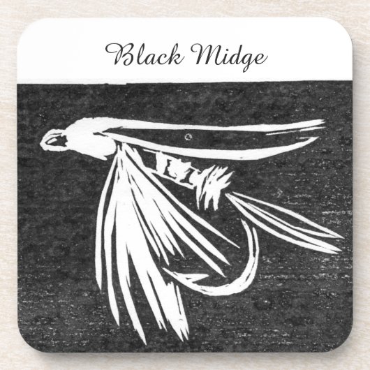 "Black Midge" Trout Nassflieger Untersetzer (Vorderseite)