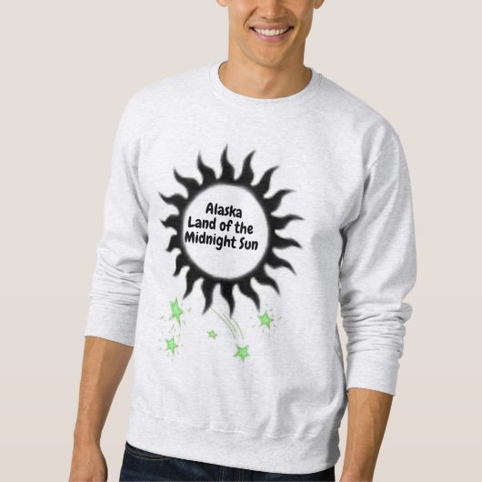 Black Midnight Sun von Alaska Design Sweatshirt (Vorderseite)