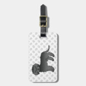 Black Mini Goldendoodle Cartoon Dog Gepäckanhänger (Vorderseite vertikal)