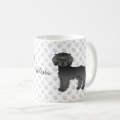 Black Mini Goldendoodle Cartoon Dog & Name Kaffeetasse (VorderseiteRechts)