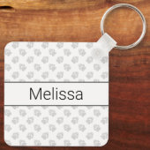 Black Mini Goldendoodle Cartoon Dog & Name Schlüsselanhänger (Rückseite)