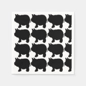 Black Mini Pig Cocktail Papier Napkins Serviette (Vorderseite)
