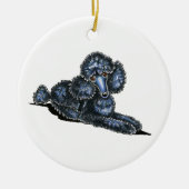 Black Mini Poodle Lay Hübsch Personalisiert Keramik Ornament (Vorne)