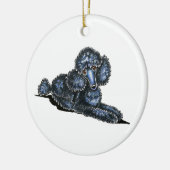 Black Mini Poodle Lay Hübsch Personalisiert Keramik Ornament (Links)