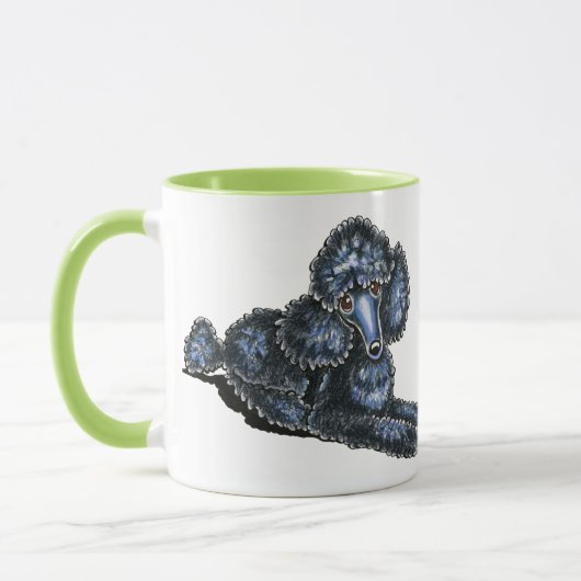 Black Mini Poodle Lay Hübsch Tasse (Links)