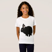 Black Mini Rex Rabbit T-Shirt (Vorne ganz)