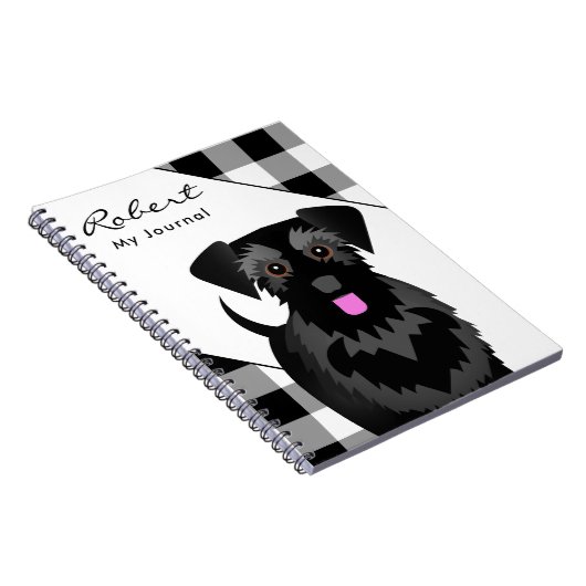 Black Miniature oder Standard Schnauzer Tartan Kar Notizblock (Rechte Seite)