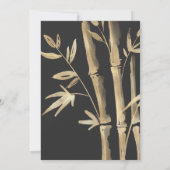 Black Minimal Bamboo Japanisch Asiatische Hochzeit Einladung (Rückseite)