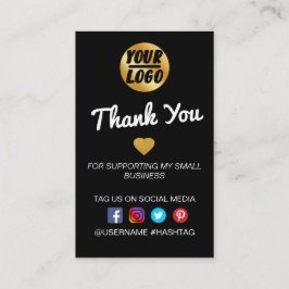 Black Minimal Business Vielen Dank für die Bestell Visitenkarte