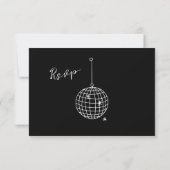 Black Minimal Disco Ball Wedding | Wahl RSVP Karte (Rückseite)