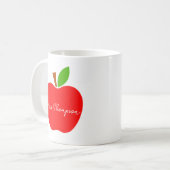 Black Minimal Individuelle Name Lehrer Red Apple G Kaffeetasse (Vorderseite Links)