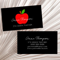 Black Minimal Individuelle Name Lehrer Red Apple G