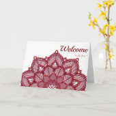 Black Minimal Mandala Willkommenswunsch Karte (Gelbe Blume)