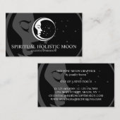 Black Minimal Modern Celestial Spiritual Moon Star Visitenkarte (Vorne/Hinten)