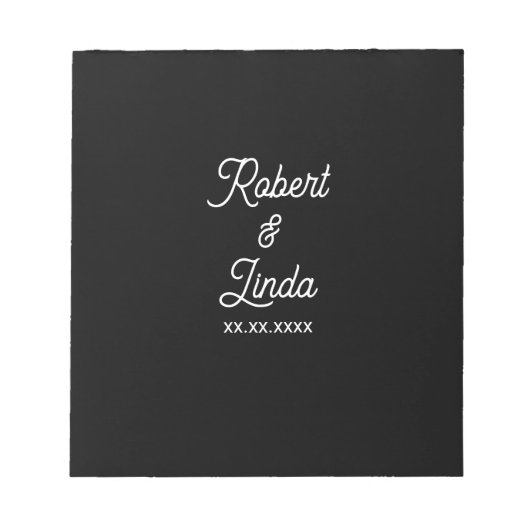 Black Minimal Personalized Custom Notes Notepad Notizblock (Vorderseite)