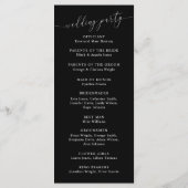 Black Minimal Wedding Zeremony Programm (Rückseite)
