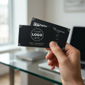 Black Minimalist Art Deco QR Code Layout Visitenkarte