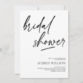 Black Minimalist Bridal Shower Invitation Einladung (Vorderseite)