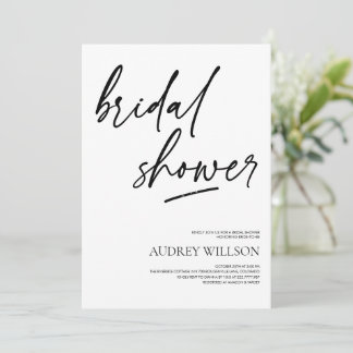 Black Minimalist Bridal Shower Invitation Einladung
