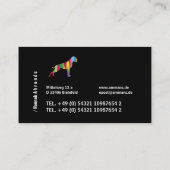 Black minimalist German Boxer Silhouette  Visitenkarte (Rückseite)