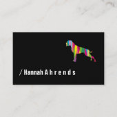 Black minimalist German Boxer Silhouette  Visitenkarte (Vorderseite)