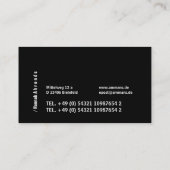 Black minimalist German Boxer Silhouette  Visitenkarte (Rückseite)