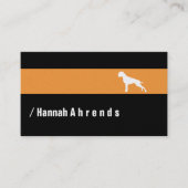 Black minimalist German Boxer Silhouette  Visitenkarte (Vorderseite)