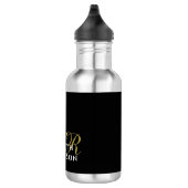 Black Minimalist Monogram Gold White Elegant Men Edelstahlflasche (Rechts)