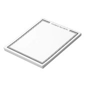 Black Minimalist Monogram Notizblock (Rotiert)