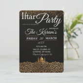 Black Minimalist Mosque Ramadan Iftar Party Einladung (Stehend Vorderseite)