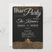 Black Minimalist Mosque Ramadan Iftar Party Einladung (Vorderseite)