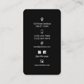 Black minimalist phone shape Business Card Visitenkarte (Rückseite)