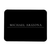 Black Minimalist Plain Modern Own Name Magnet (Horizontal)