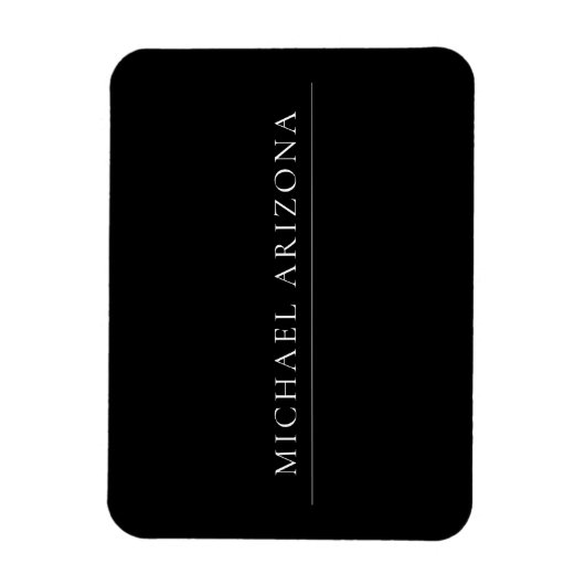 Black Minimalist Plain Modern Own Name Magnet (Vertikal)