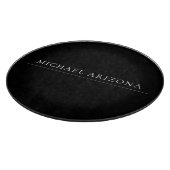 Black Minimalist Plain Modern Own Name Schneidebrett (Ecke)