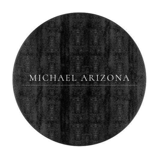 Black Minimalist Plain Modern Own Name Schneidebrett (Vorderseite)