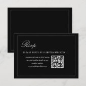 Black Minimalist QR Code RSVP Wedding Enclosure (Vorne/Hinten)