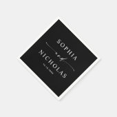Black Minimalist Wedding | Elegant Script Cocktail Serviette (Ecke)